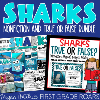 Preview of Sharks Nonfiction Unit and True or False Activity Bundle