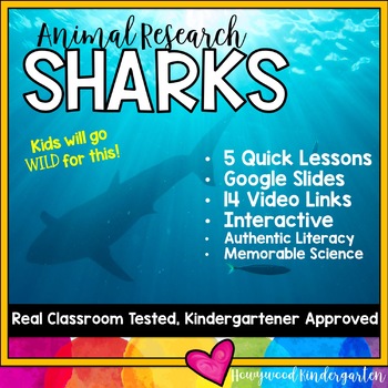 Preview of Sharks .. Ocean Animal Research : Science, Writing : Summer / Spring Activities 