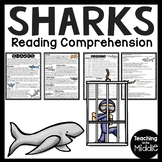 Types of Sharks Reading Comprehension Worksheet Ocean Creatures