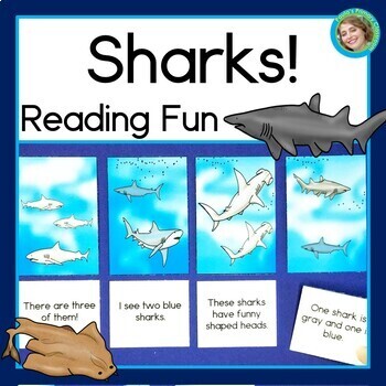 Sharks Sight Word Sentences Reading Comprehension Center | TPT