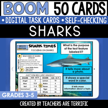 Preview of Sharks Nonfiction Reading Boom Cards - Digital