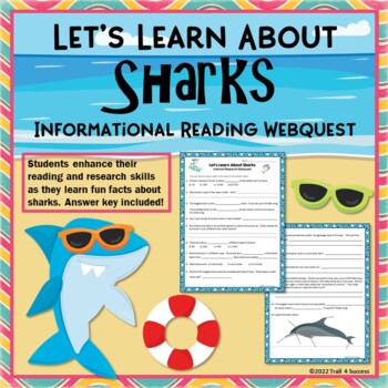 Preview of Sharks Webquest Informational Reading Research Activity Worksheets