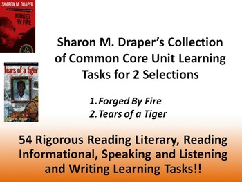 Preview of Sharon Draper's “Tears of a Tiger” and “Forged by Fire” – Common Core Tasks!!