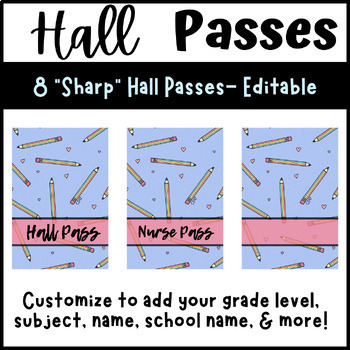 Preview of Sharp Customizable and Editable Hall Passes