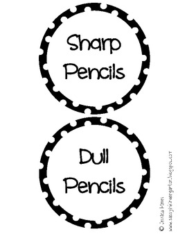 Sharp and Dull Pencil Labels