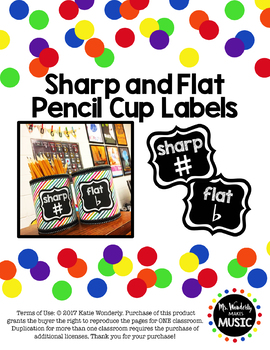 Preview of Sharp & Flat Pencil Cup Labels