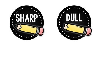 Sharp and Dull Pencil Labels