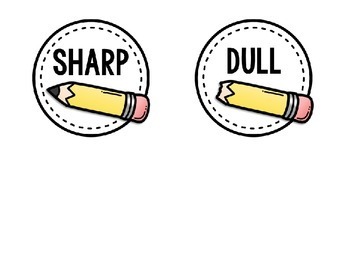 Free Sharp and Dull Pencil Labels by Teaching in the Tropics | TpT