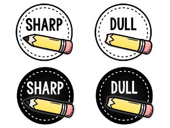 Download Free Sharp And Dull Pencil Labels By Teaching In The Tropics Tpt