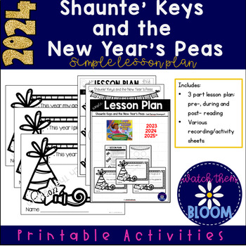 Preview of Shaunte' Keys and the New Year's Peas Simple Lesson Plan PRINTABLES