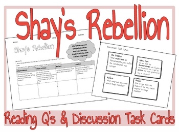 Preview of Shay's Rebellion Questions for A Young People's History of the United States
