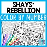 Shays' Rebellion Color by Number, Reading Passage and Text