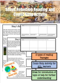 Preview of Shays Rebellion Reading and Comic Strip Activity