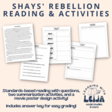 Shays' Rebellion Reading w/ Questions, Summary Activities,