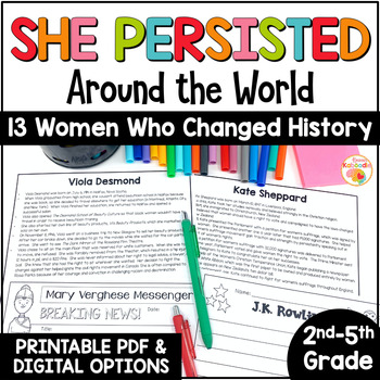 Preview of Womens History Month Writing | She Persisted Around the World by Chelsea Clinton