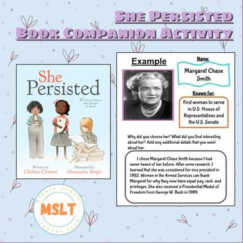 Preview of She Persisted Book Companion Activity