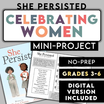 Preview of She Persisted Mini-Project | Women's History Month | Celebrating Diversity