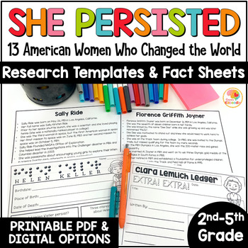 Preview of She Persisted: 13 American Women Who Changed the World Activities
