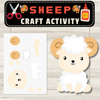 Preview of Sheep Craft Cut & Paste Activity: Back To School Craft Activities for Toddlers