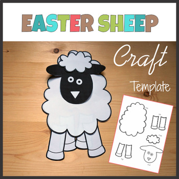 Preview of Sheep Craft - Template Cut and Paste - Easter