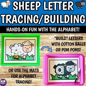 Preview of Sheep Letter Building, Tracing Mats - PreK Letter Formation Farm Literacy Center