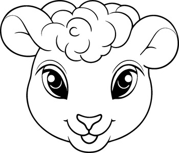 Preview of Sheep Mask - Farm Animal Paper Coloring Activity Craft  - 4K