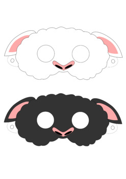 Preview of Sheep Mask Printable- Black Sheep, Mary's Little Lamb, Bo Peep