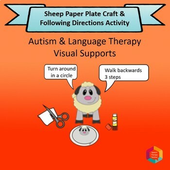 Preview of Sheep Paper Plate Craft and Speech Therapy Lesson Plans with Visual Support