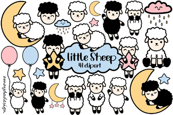 Preview of Sheep clipart, Animal clipart, Black Sheep Clipart, Cartoon