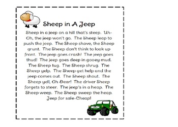 Sheep in A Jeep by Megan Markovich | Teachers Pay Teachers