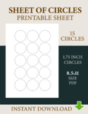 Sheet of Circles - 1.75 inch circles on 8.5x11 paper