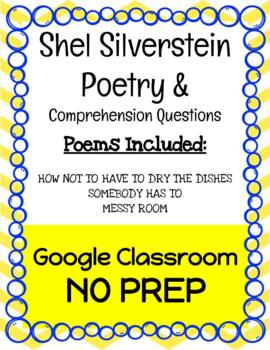 Preview of Shel Silverstein Poetry & Comprehension Questions - Print and Google Classroom
