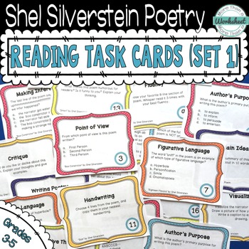 Preview of Shel Silverstein Poetry Task Cards (Set 1)