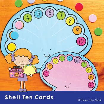 Preview of Shell Math Counting to Ten Activity Cards