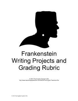 Preview of Shelley's Frankenstein Writing and Media Projects with Rubric