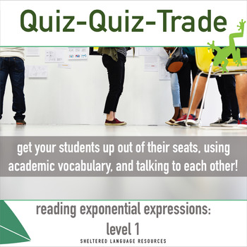 Preview of Reading Exponential Expressions Quiz Quiz Trade Game Level 1