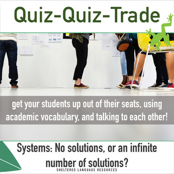 Preview of Systems of Equations No or Infinite Number of Solutions Quiz Quiz Trade Game