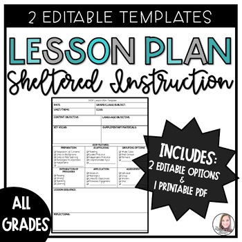 Preview of Sheltered Instruction Lesson Plan Template (SIOP)