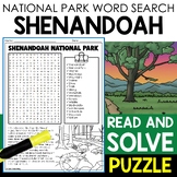 Shenandoah National Park Word Search Puzzle National Park 
