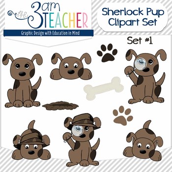 Preview of Sherlock Dog Clip Art Set: #1
