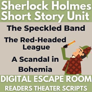 Preview of Sherlock Holmes | 3 Short Story Lesson BUNDLE | Readers Theater | Escape Room