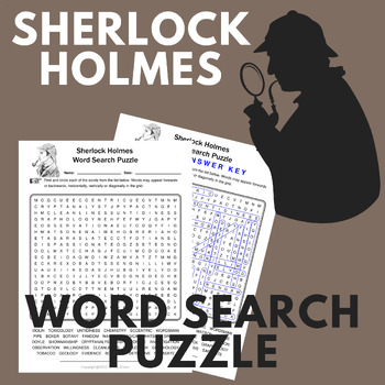 Preview of Sherlock Holmes Word Search Puzzle -  Sherlock Holmes Day Activity