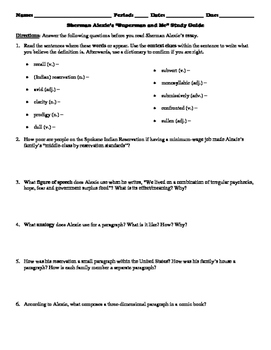 Preview of Sherman Alexie's "Superman and Me" Study Guide and Discussion Questions