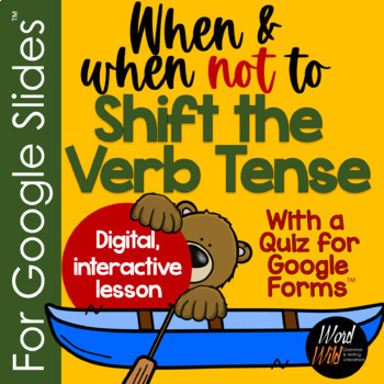 Preview of Shift in Verb Tense for Google Slides™, Quiz for Google Forms™