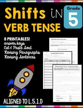 Preview of Shifts in Verb Tense L.5.1.D Worksheets Distance Learning