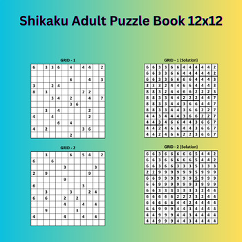 Preview of Shikaku Adult Puzzle Book 12x12