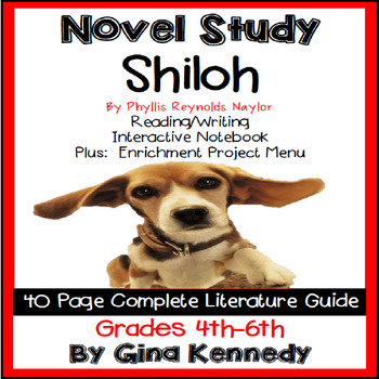Preview of Shiloh Novel Study & Enrichment Projects Menu; Plus Digital Option