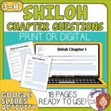 Shiloh Comprehension Worksheets - Google Slides or Print