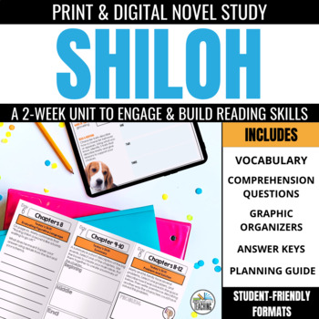 Preview of Shiloh Novel Study Unit Comprehension Questions, Chapter Activities, & Vocab