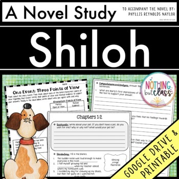 Preview of Shiloh Novel Study Unit | Comprehension Questions with Activities and Tests